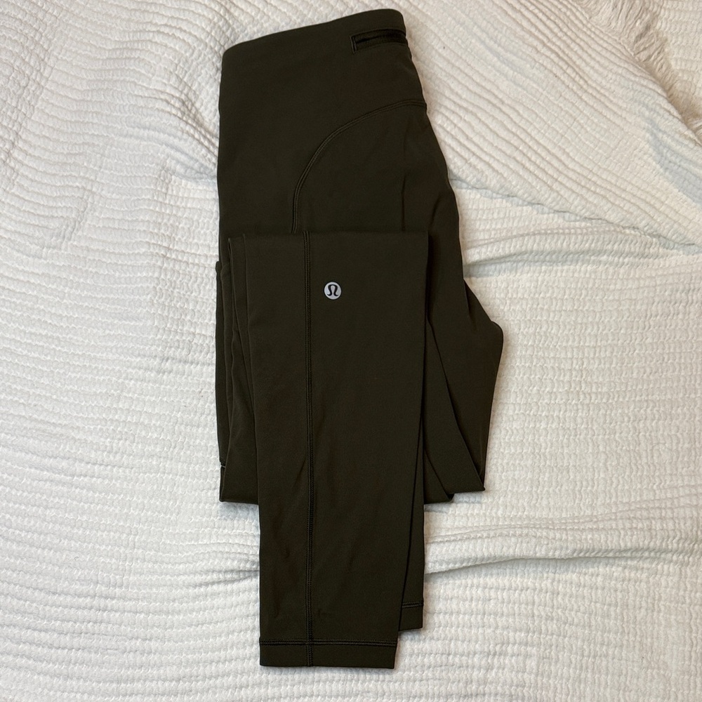 Lululemon Ankle Legging Army Green with side pockets. 27’’ from inseam